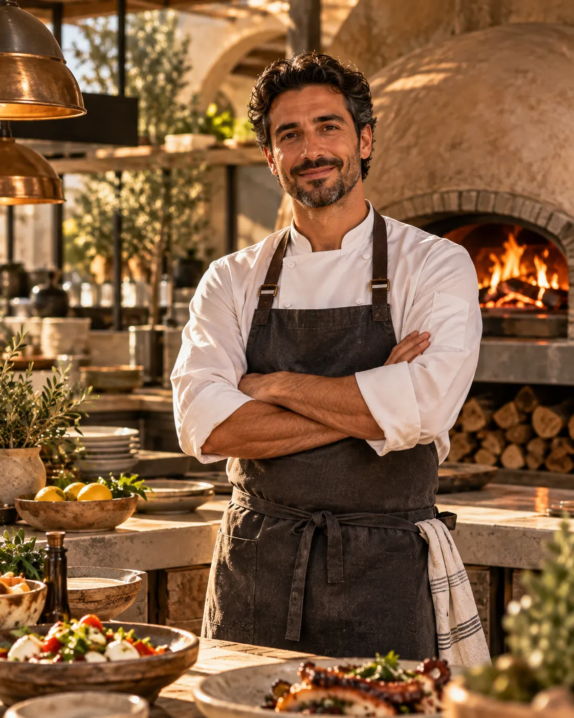 Lumeira’s head chef in the open kitchen