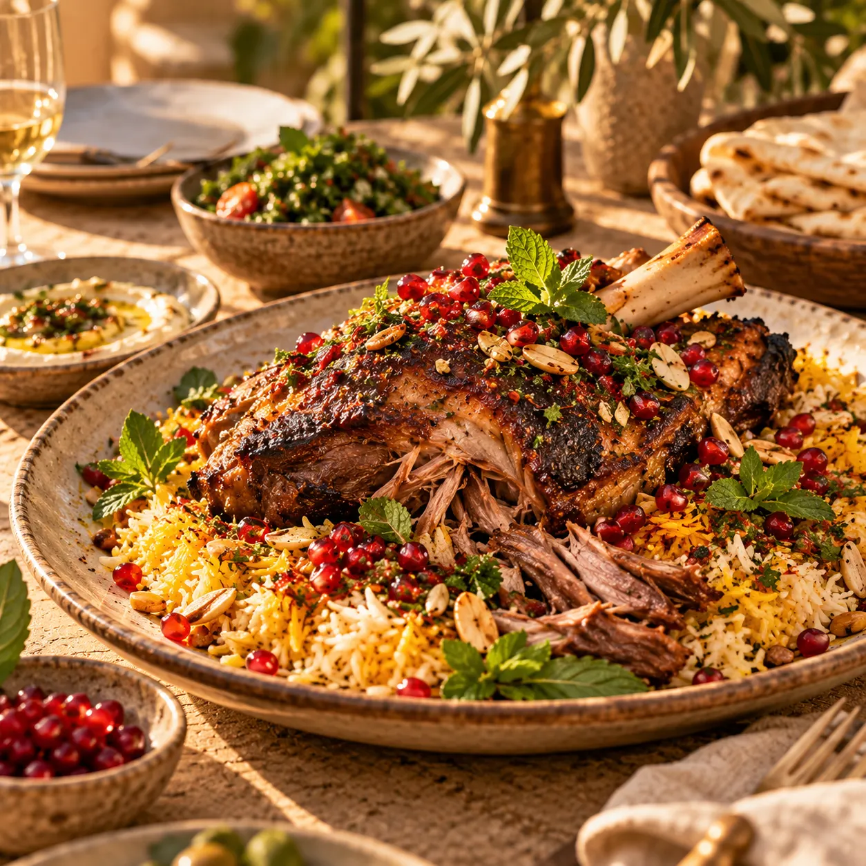 Slow-roasted lamb shoulder